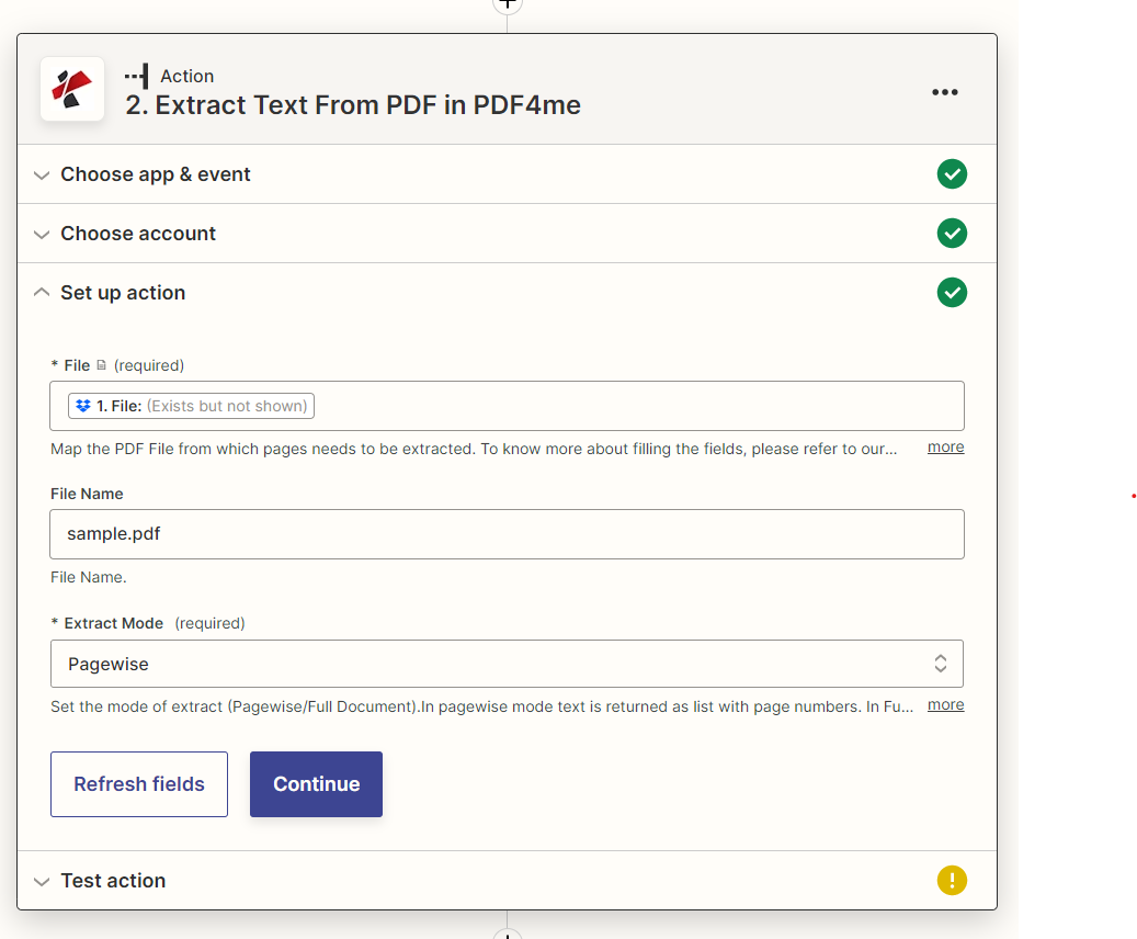 Extract Text from PDF in Zapier